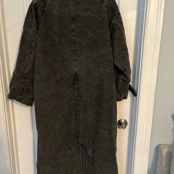 Vintage Australian Outback Long Black Denim Coat XL Jackets & Coats